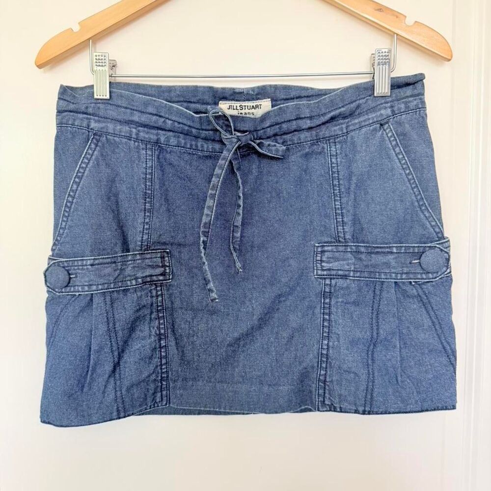 JILL STUART JEANS Women's Denim Utility Cargo Mini Skirt Size 4